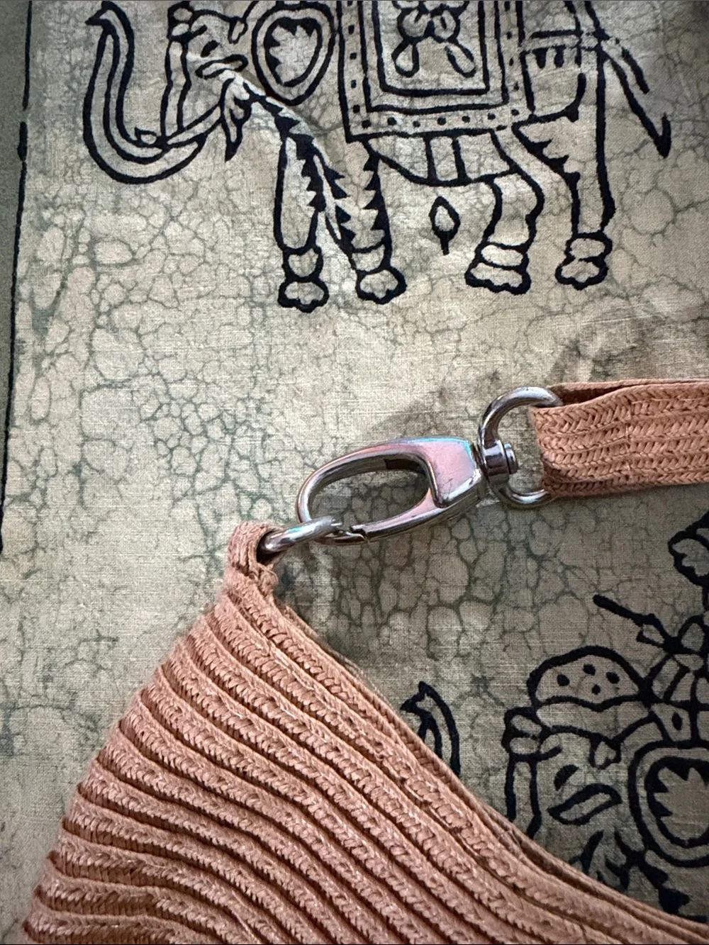 Neutral Woven Crossbody Bag - Taupe